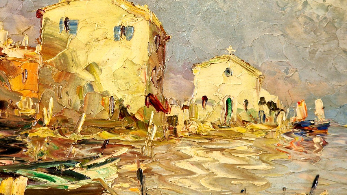 Painting View Of Saint Tropez By André Salomon-photo-3
