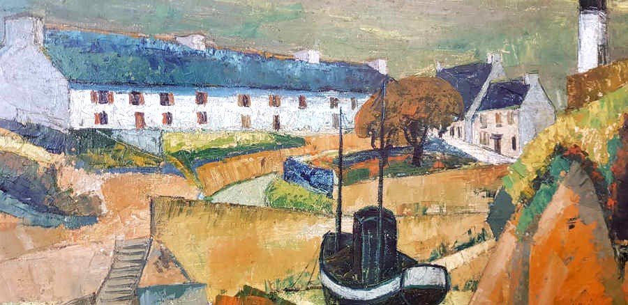 Breton Port Of Doelan By Emile Courtin (1925-1997)-photo-6