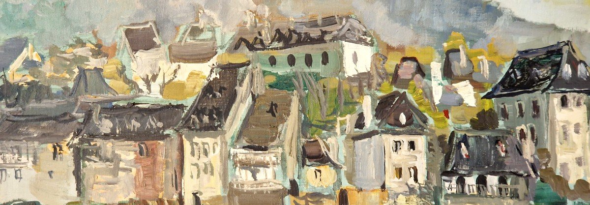 Picturesque Village By Jean Gerard Carrère (1922- 2015)-photo-3