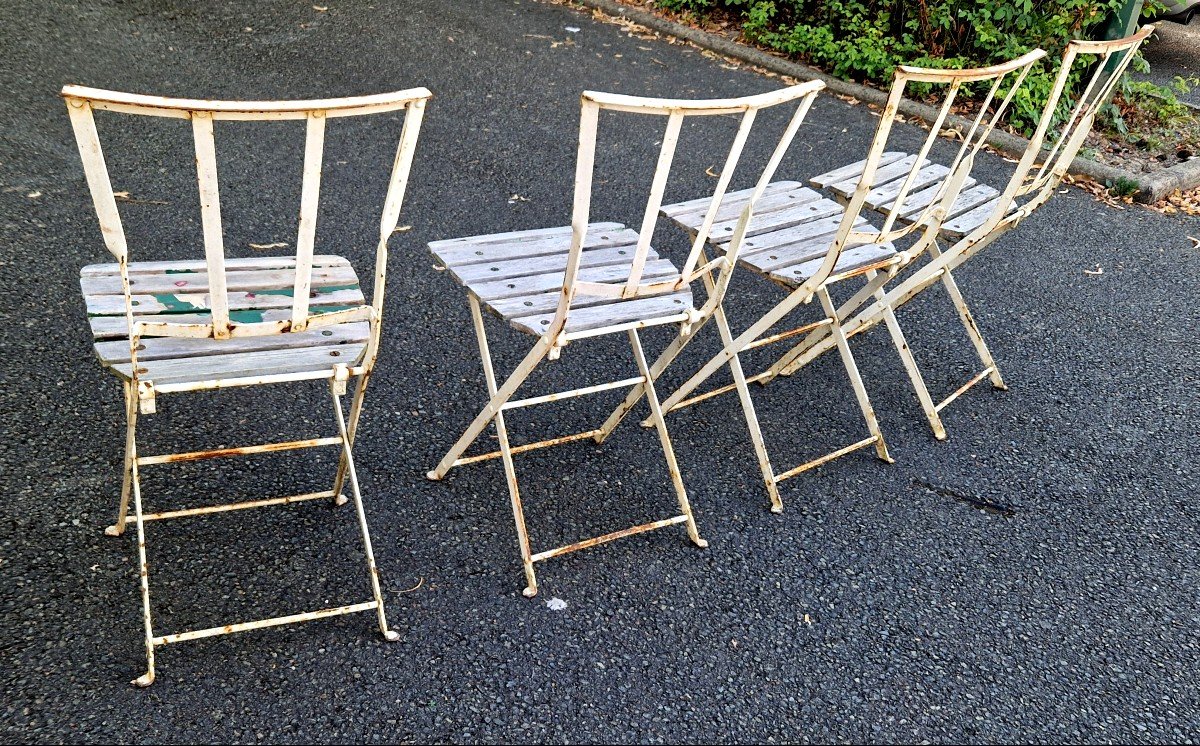 4 Slatted Garden Chairs-photo-3