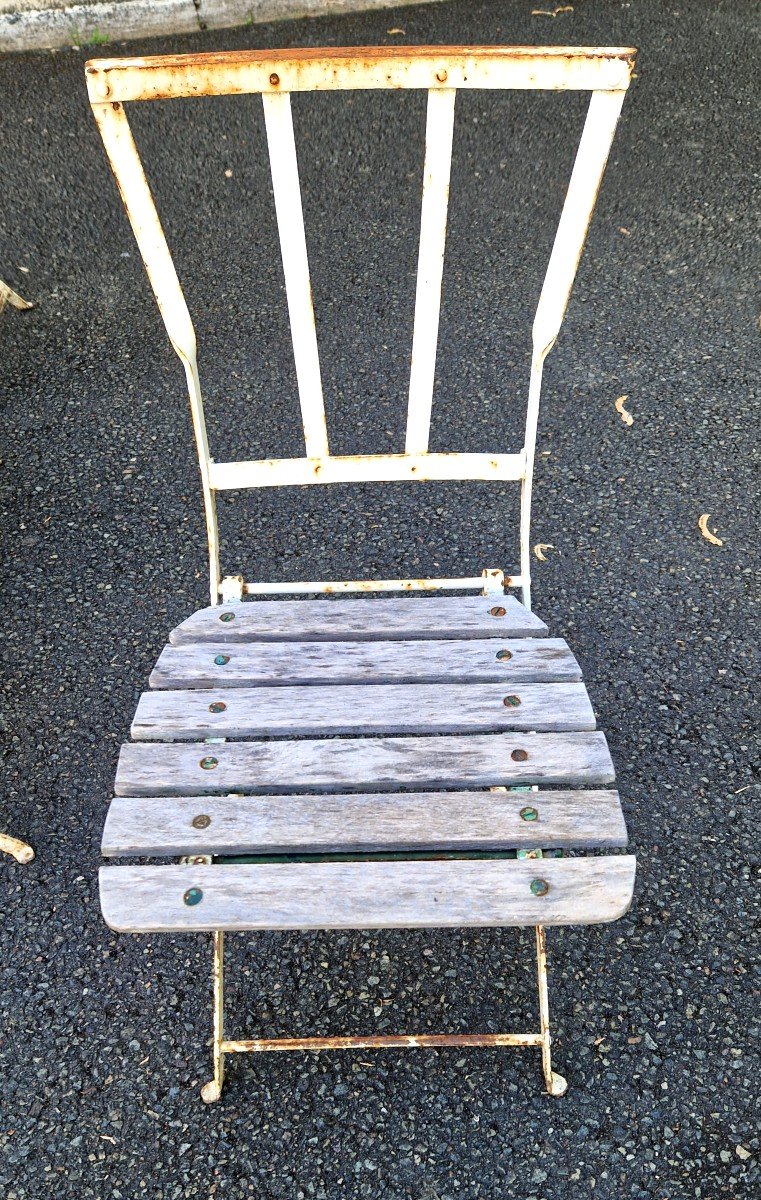 4 Slatted Garden Chairs-photo-1