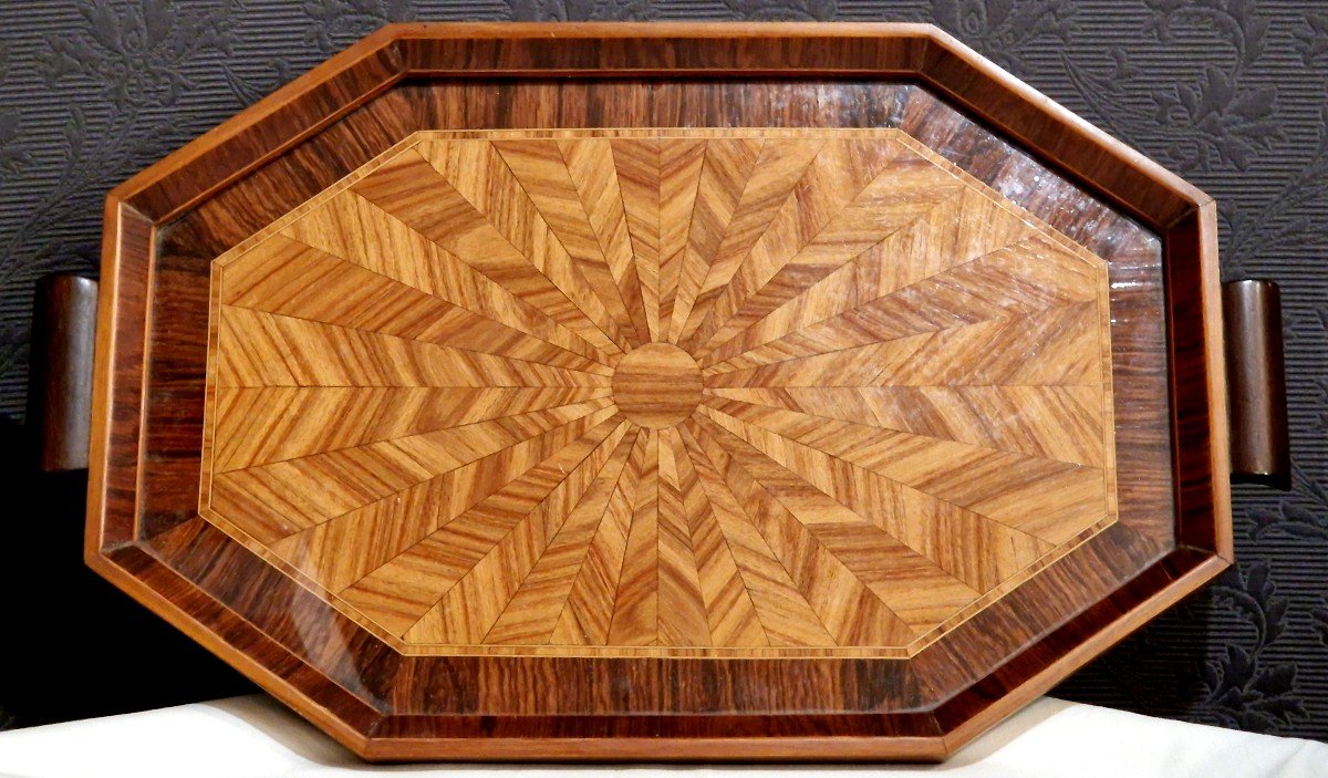 Serving Tray In 20th Century Marquetry-photo-2