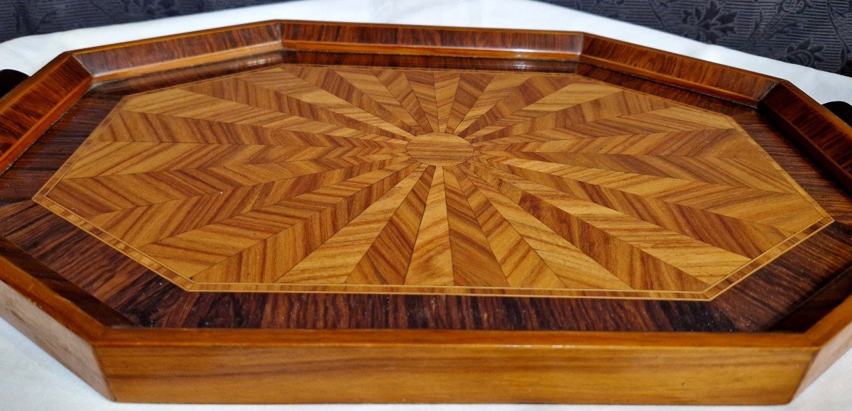 Serving Tray In 20th Century Marquetry-photo-3