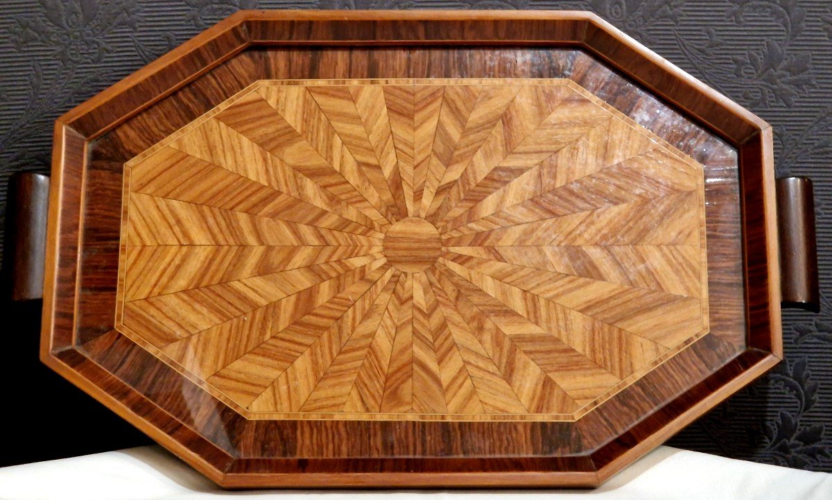 Serving Tray In 20th Century Marquetry-photo-2