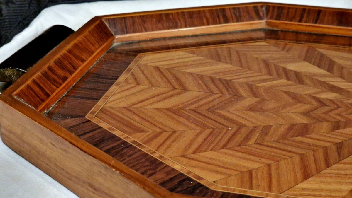 Serving Tray In 20th Century Marquetry-photo-5