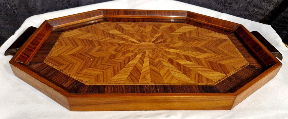 Serving Tray In 20th Century Marquetry