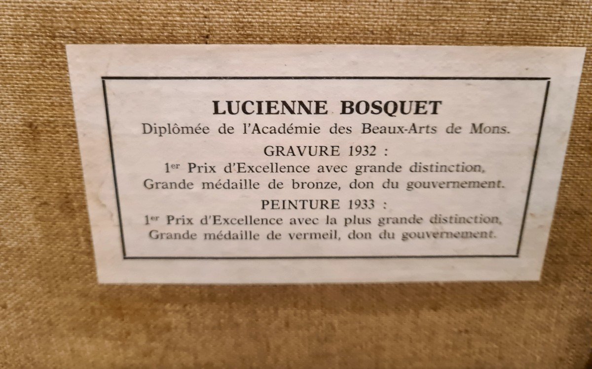 Huile de Lucienne Bosquet (1910-1990) - Les Pécheurs -photo-7