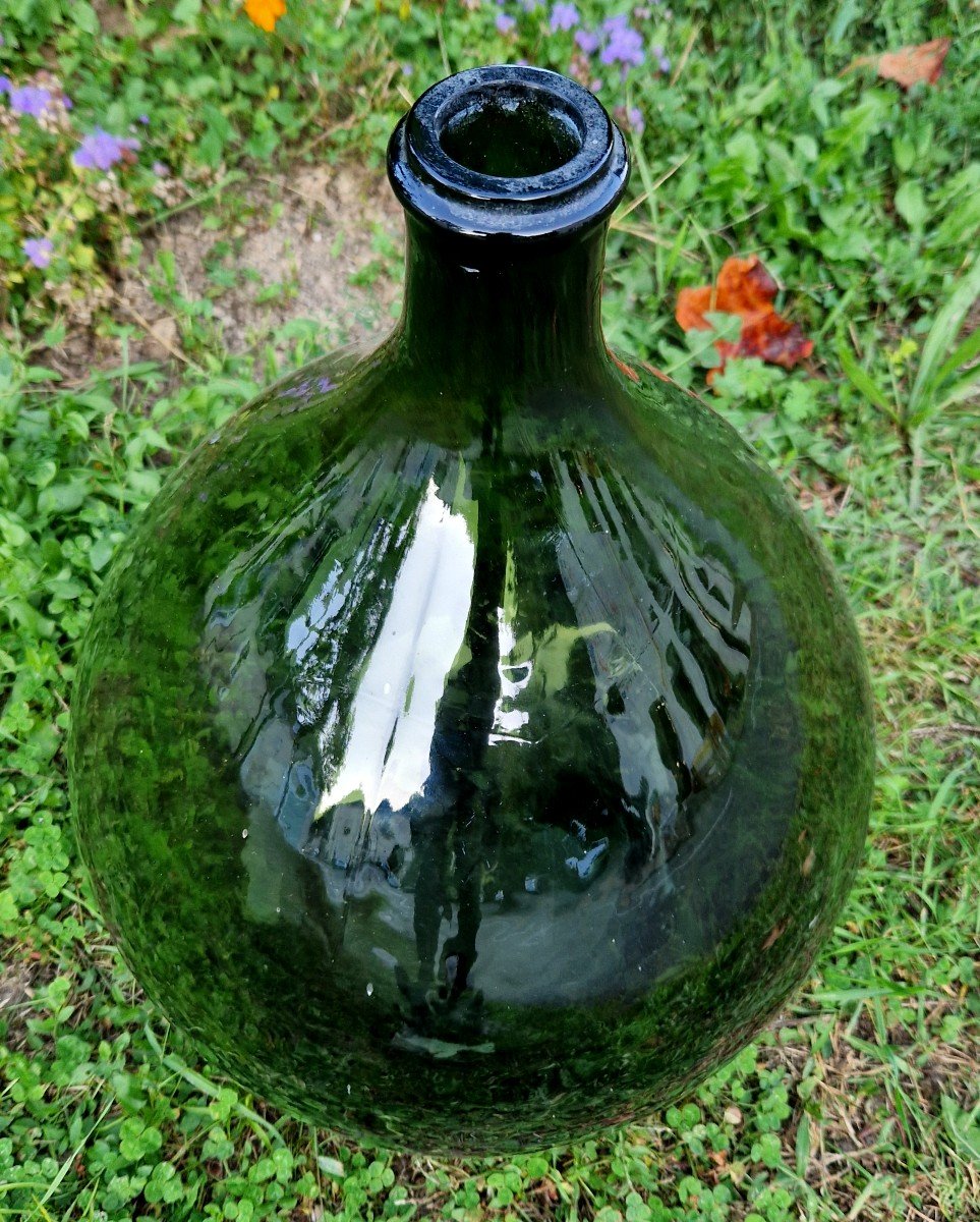 25/27 Liter 19th Century Dark Green Carboy-photo-2