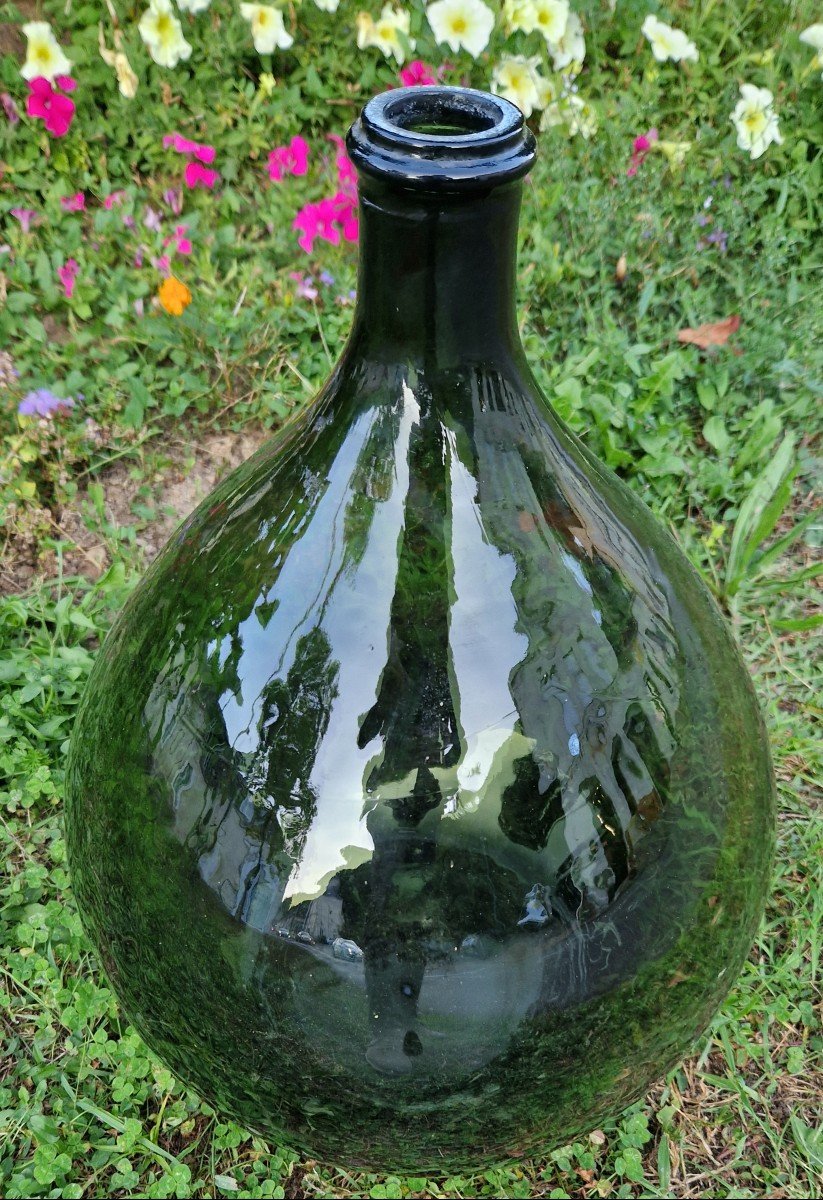 25/27 Liter 19th Century Dark Green Carboy-photo-4