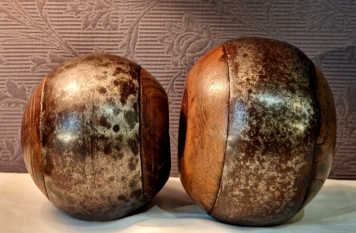 Pair Of 19th Century Fort Balls-photo-5