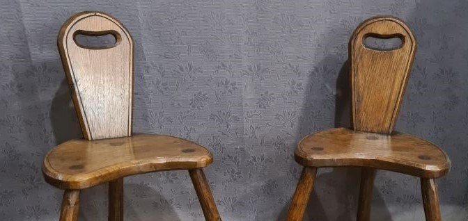 Pair Of Brutalist Tripod Chairs-photo-7