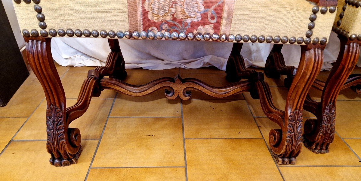 Pair Of 19th Century Renaissance Oak Armchairs-photo-4