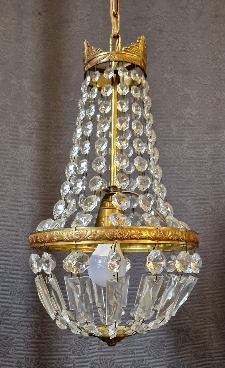 Lustre Montgolfière Pampille Un Feux