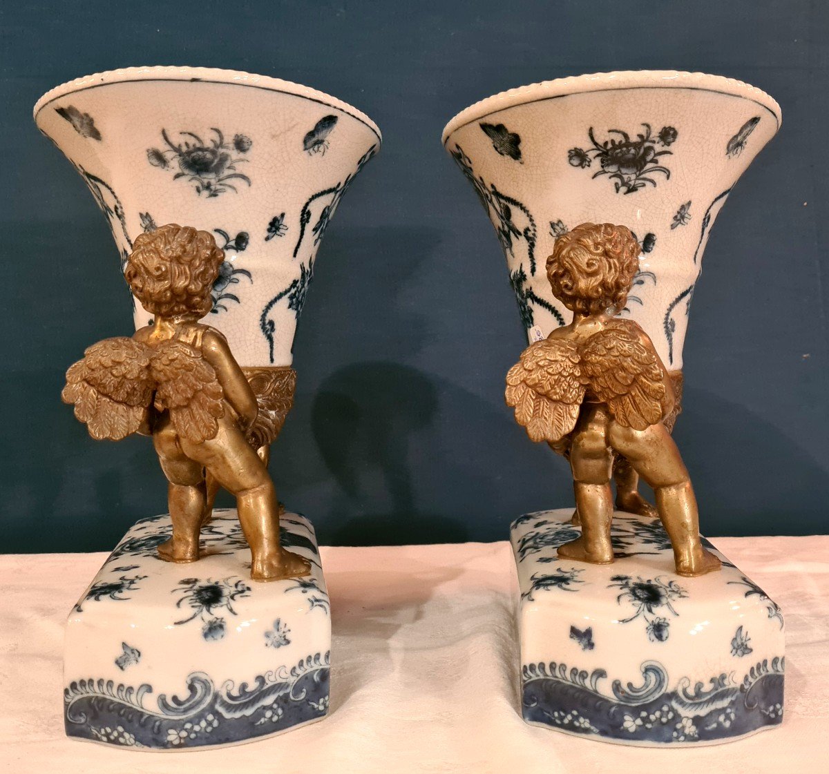 Pair Of Asian Centerpiece Vases-photo-4