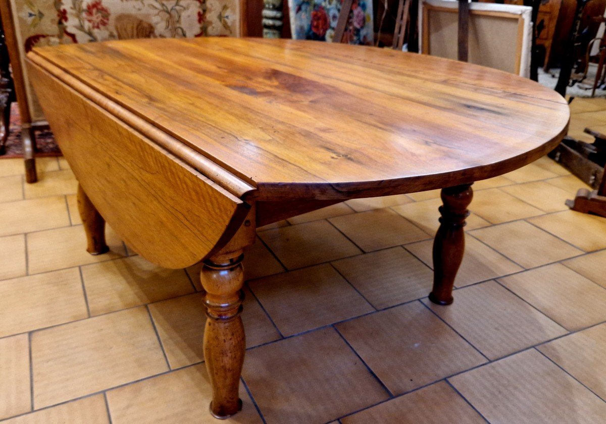 Table Basse Ronde En Noyer-photo-4