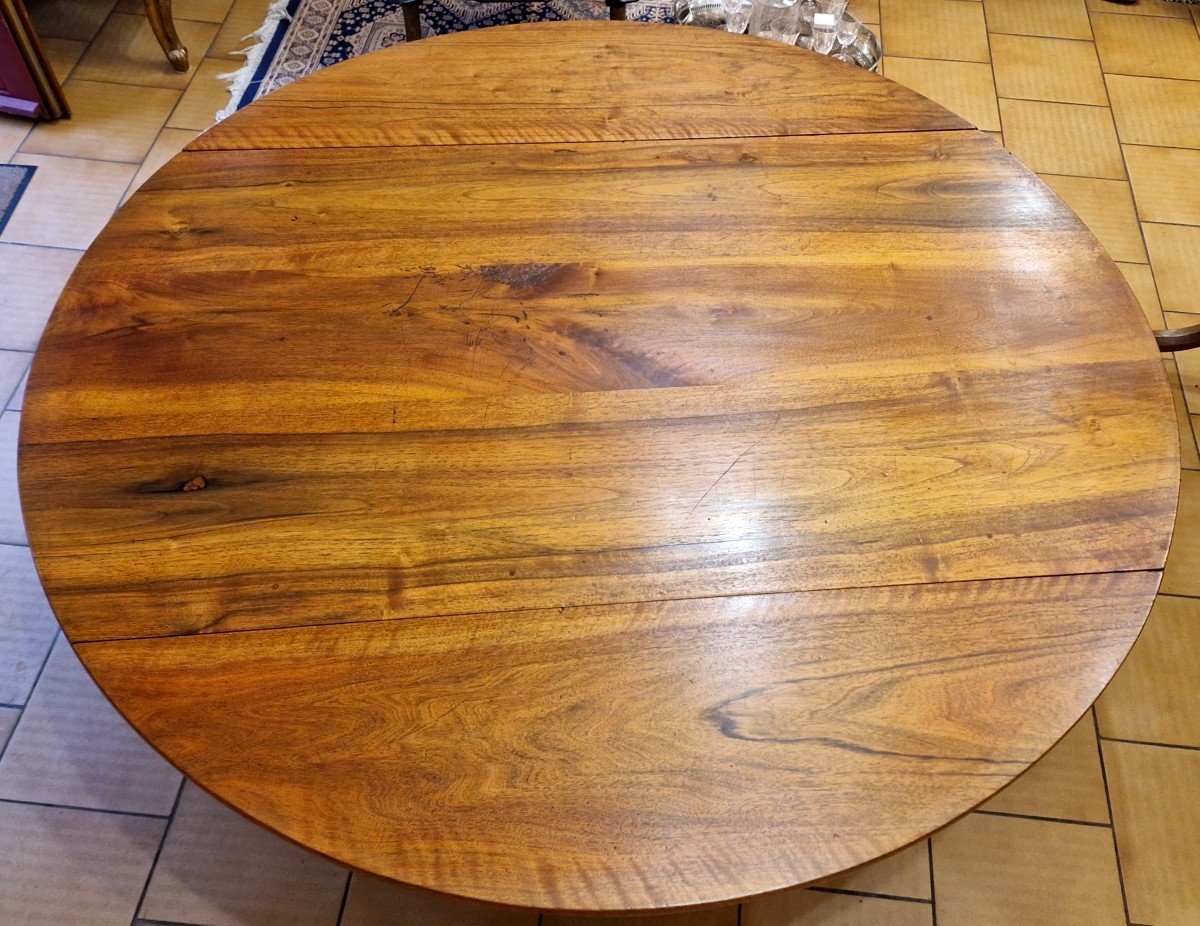 Table Basse Ronde En Noyer-photo-3