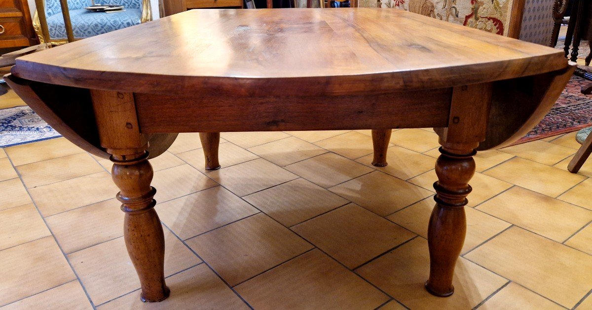 Table Basse Ronde En Noyer-photo-6