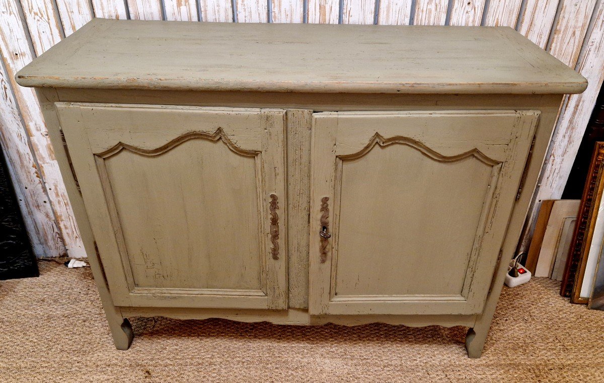 Louis XV Style Buffet Patinated Green Méridionale-photo-2