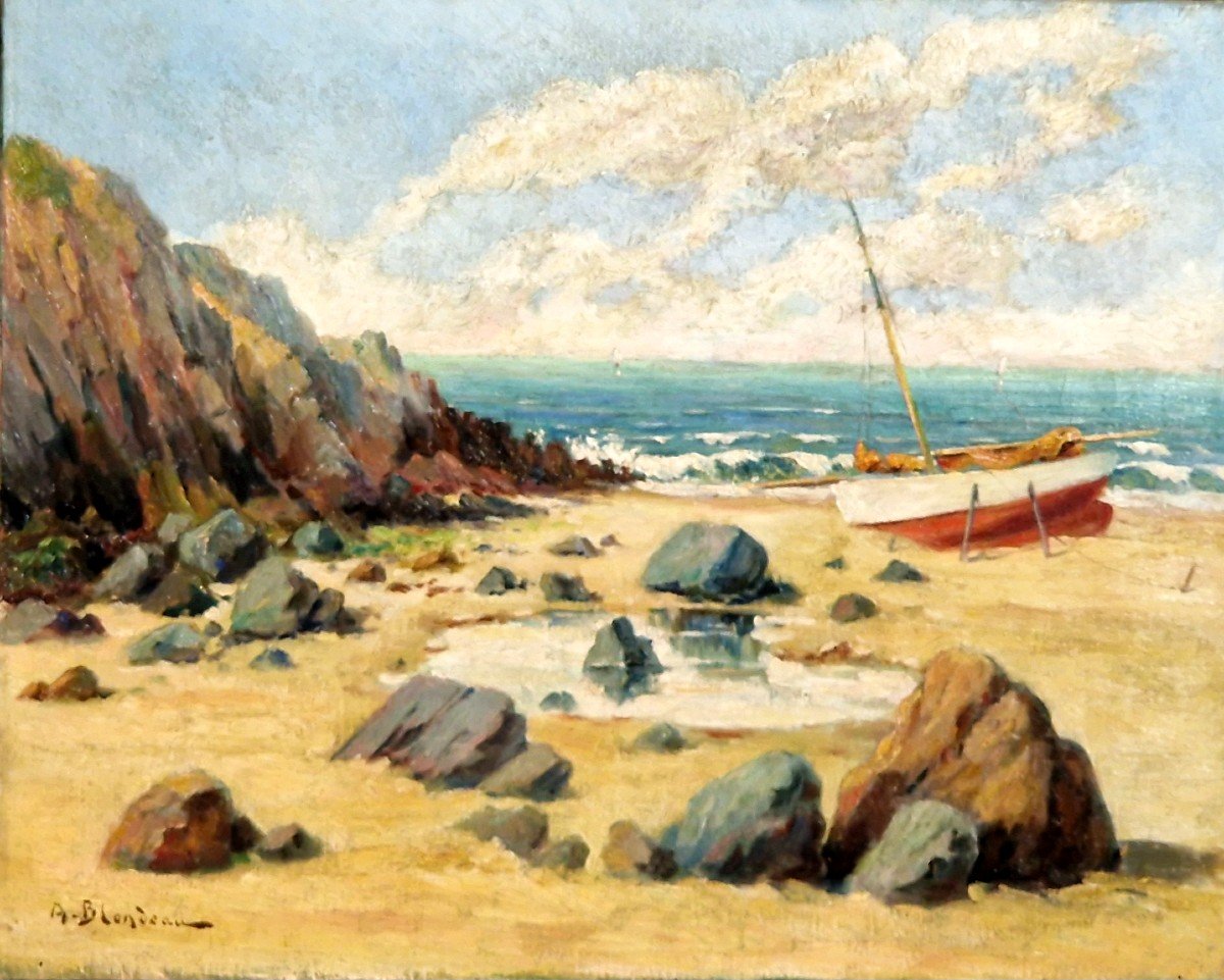 Mediterranean Beach By Alfred Justin Blondeau