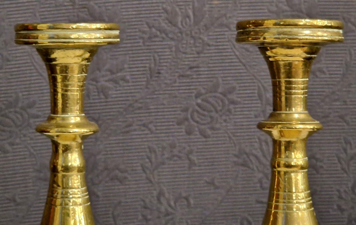 Pair Of Gilt Bronze Candlesticks -photo-3