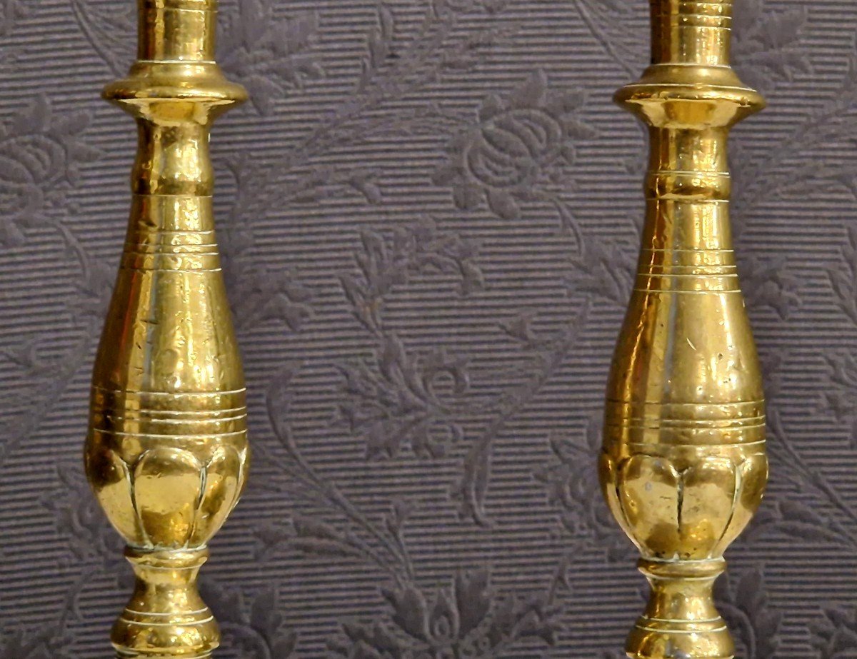 Pair Of Gilt Bronze Candlesticks -photo-1