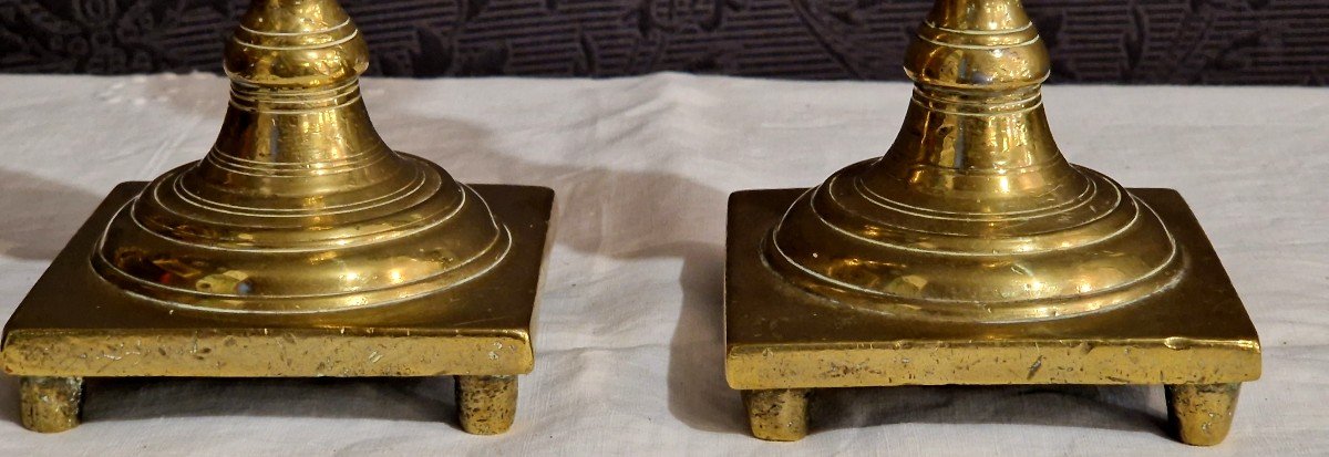 Pair Of Gilt Bronze Candlesticks -photo-2