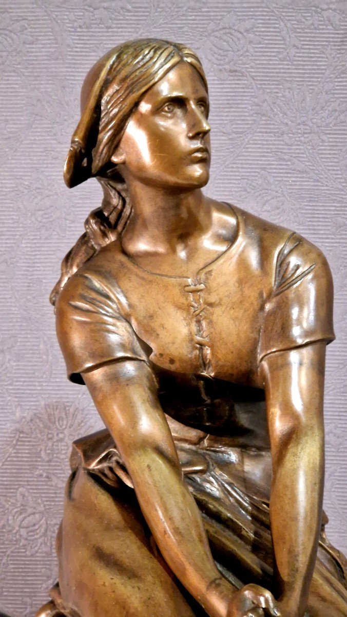 Bronze Jeanne d'Arc Signé Henri Chapu  -photo-2