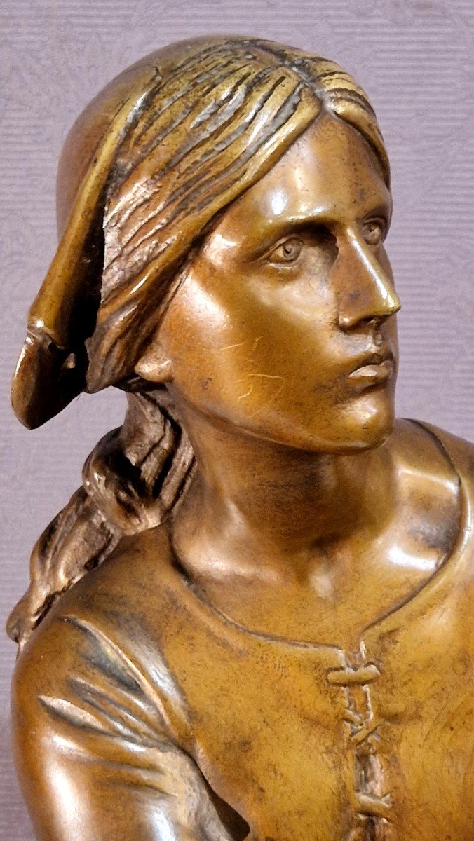 Bronze Jeanne d'Arc Signé Henri Chapu  -photo-4