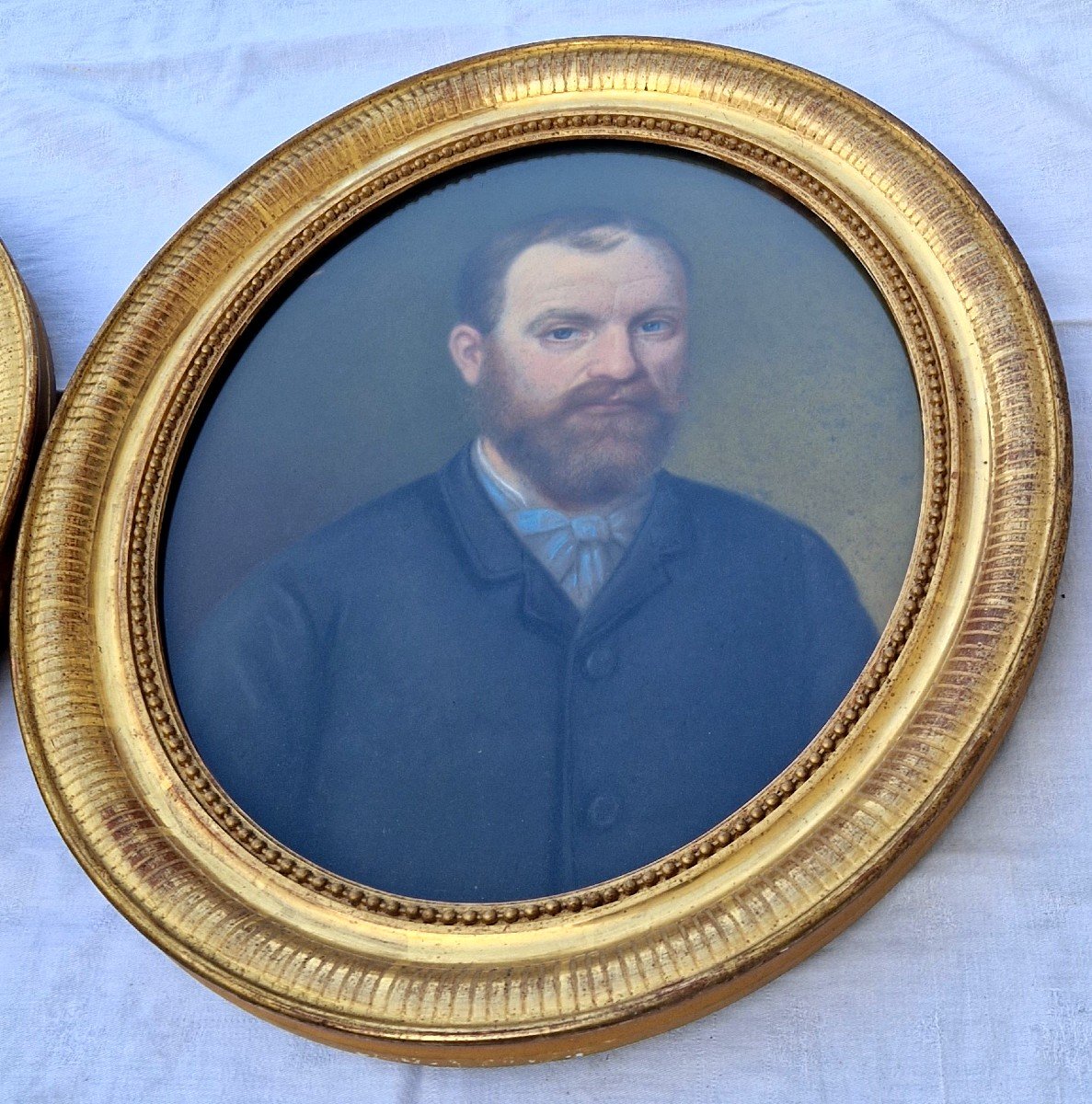 Pair Of 19th Century Pastel Portraits-photo-1