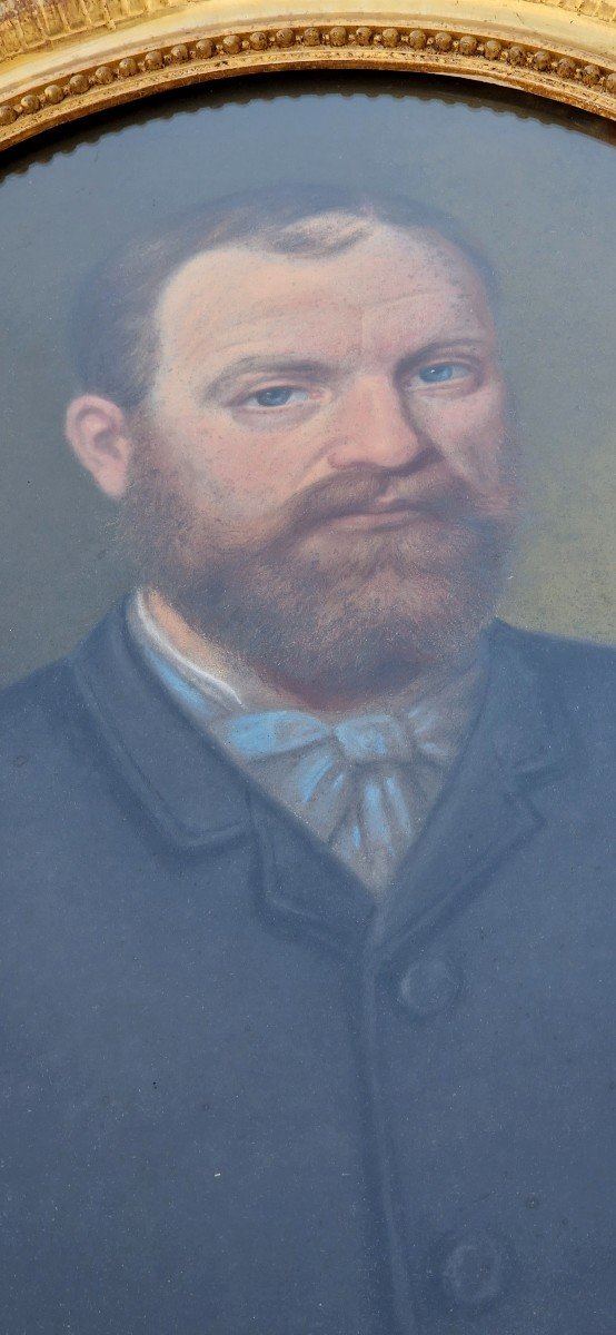 Pair Of 19th Century Pastel Portraits-photo-4