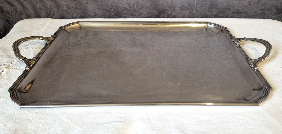 English Silver Metal Tray-photo-2