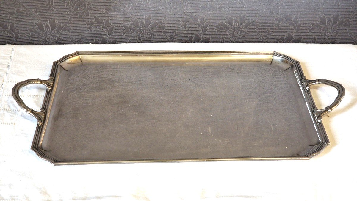 English Silver Metal Tray-photo-3