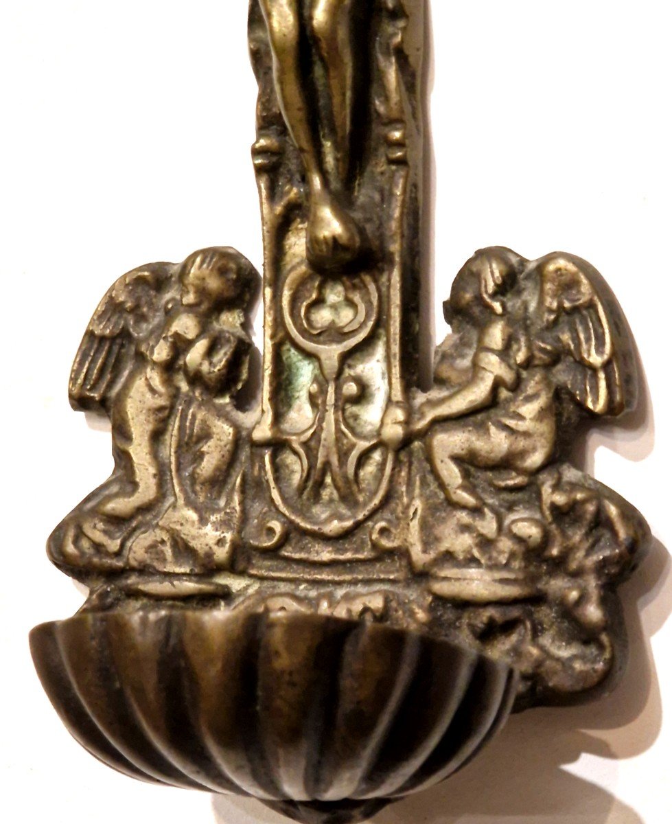 19th Century Bronze Holy Water Font-photo-3