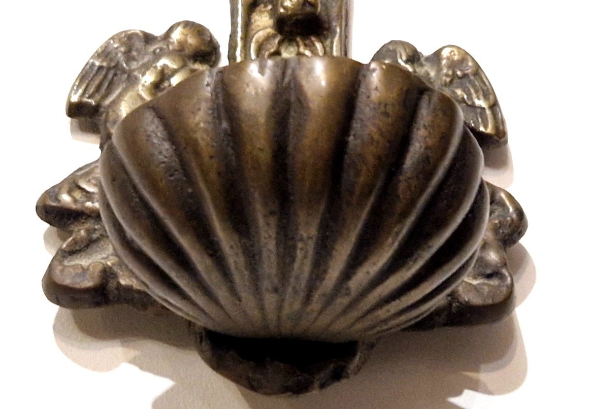 19th Century Bronze Holy Water Font-photo-4