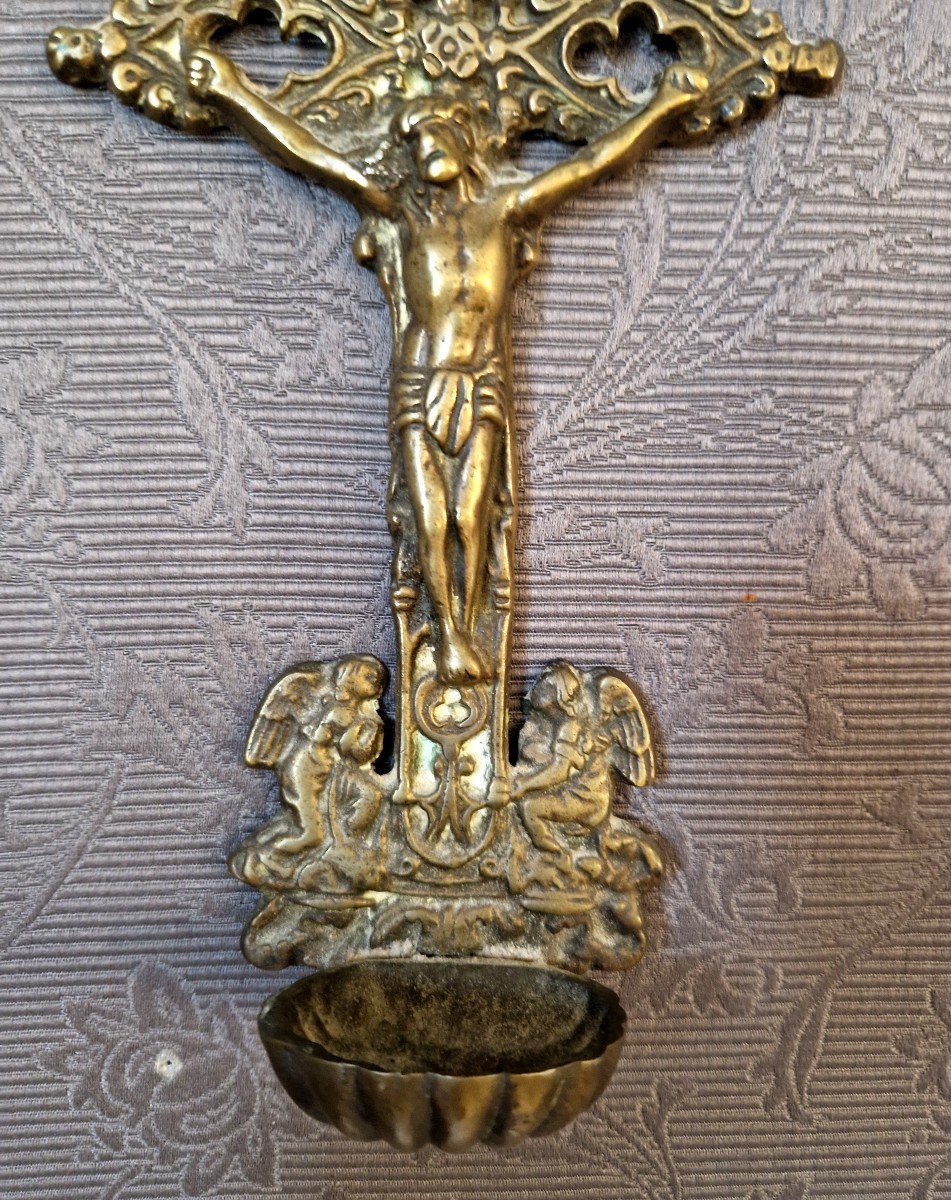 19th Century Bronze Holy Water Font-photo-1