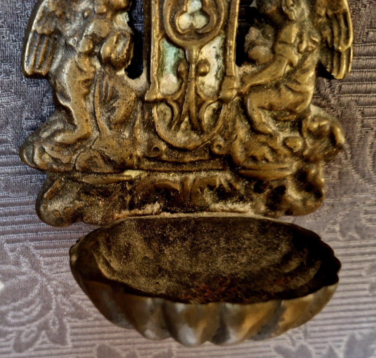 19th Century Bronze Holy Water Font-photo-2