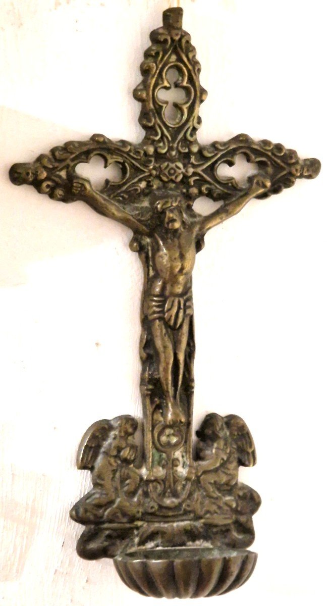 19th Century Bronze Holy Water Font-photo-5