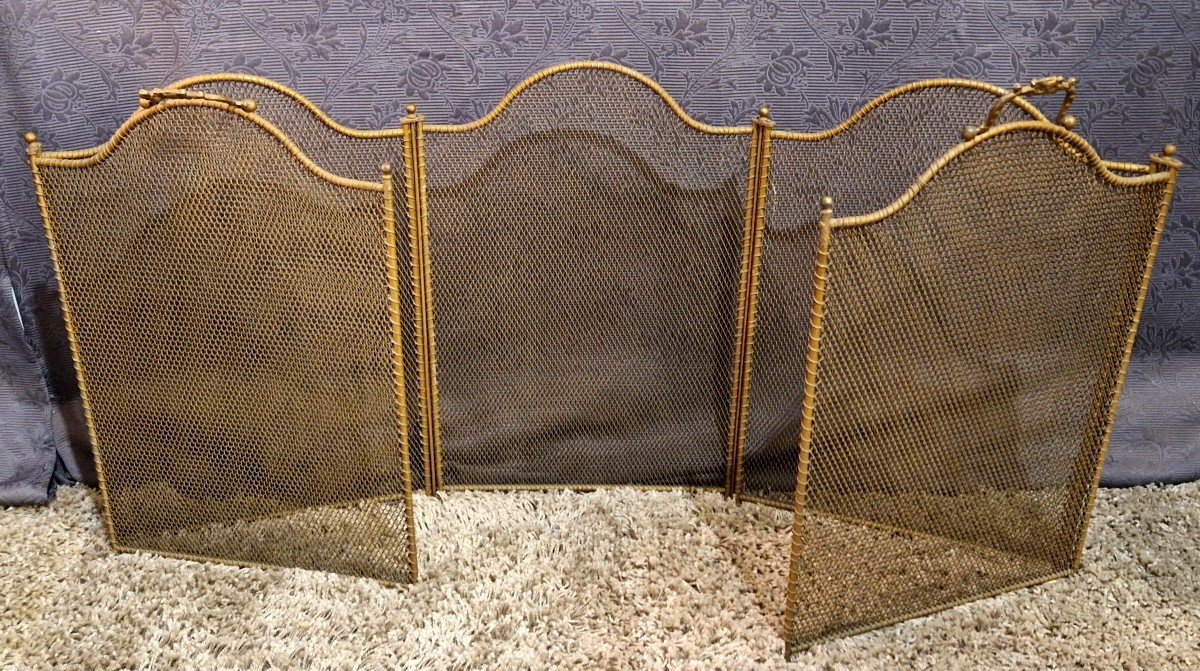 5-leaf Brass Fire Screen-photo-3