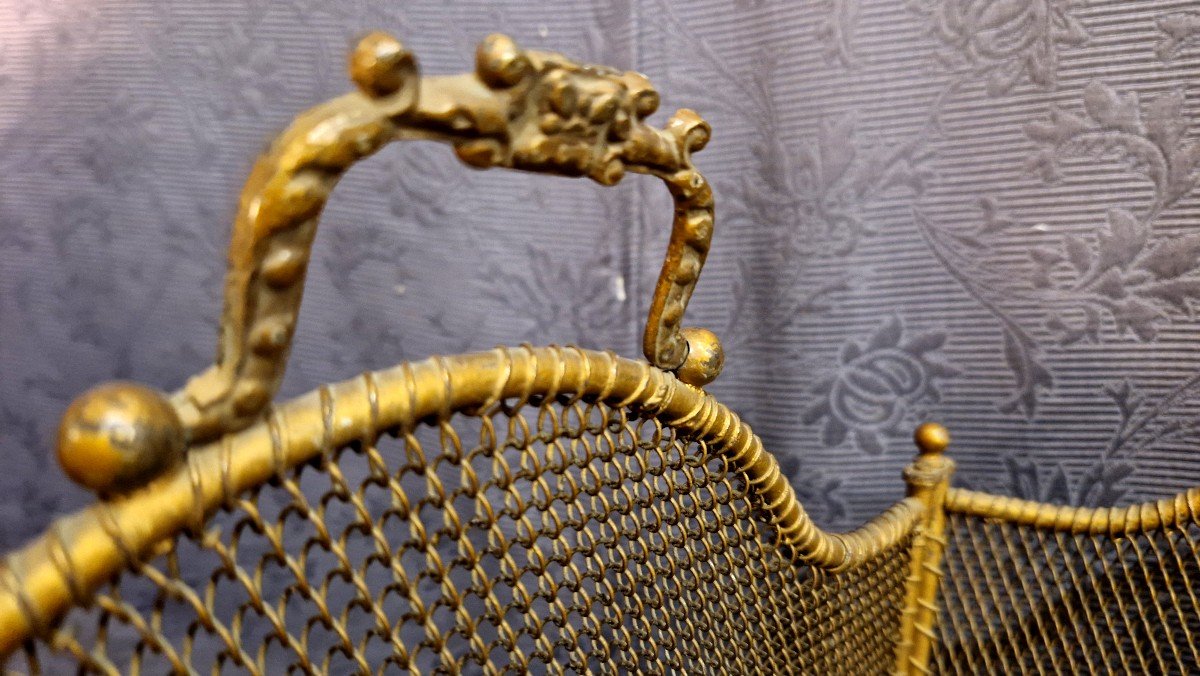 5-leaf Brass Fire Screen-photo-4