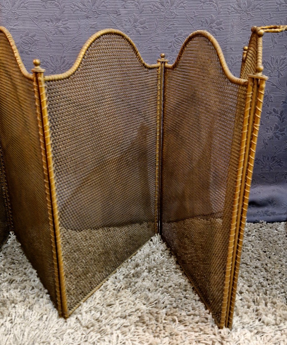 5-leaf Brass Fire Screen-photo-1