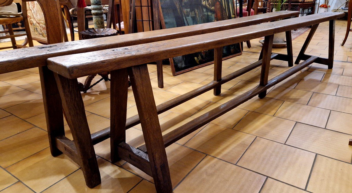 Pair Of Oak Benches-photo-2