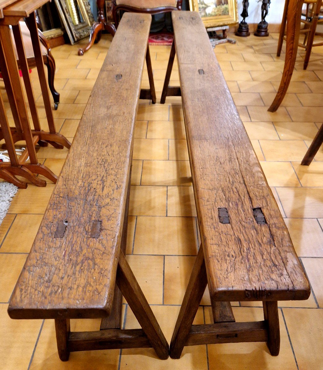 Pair Of Oak Benches-photo-3