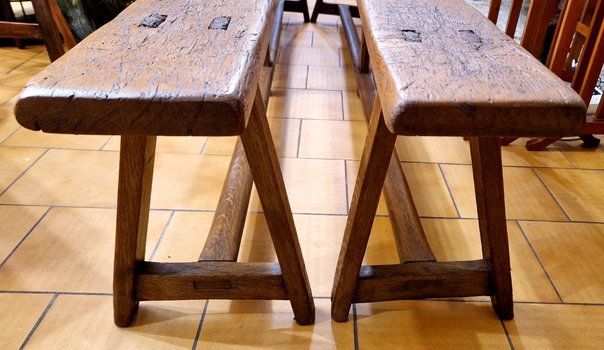 Pair Of Oak Benches-photo-4