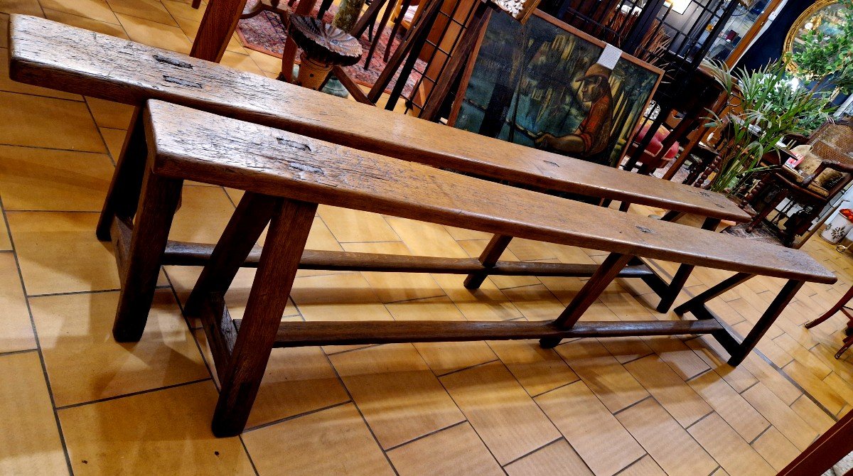 Pair Of Oak Benches-photo-7