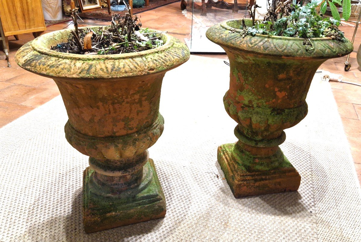 Pair Of Medici Terracotta Vases-photo-5