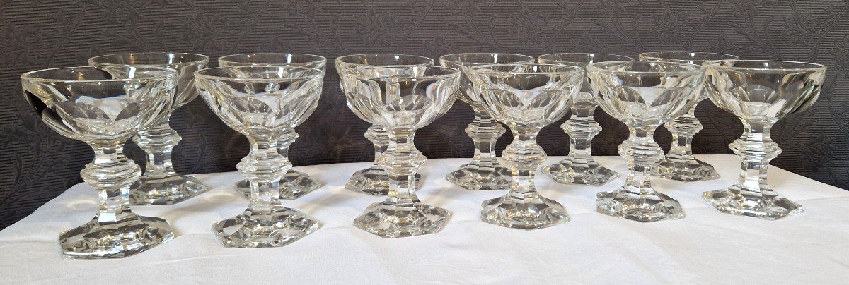 12 Coupes à Champagne Cristal  Harcourt Baccarat