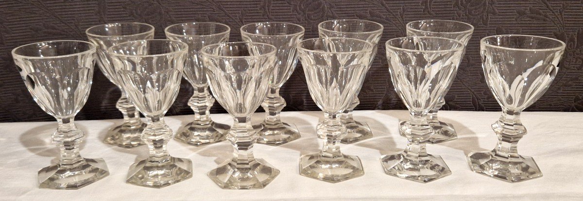 11 Baccarat Harcourt Crystal Glasses