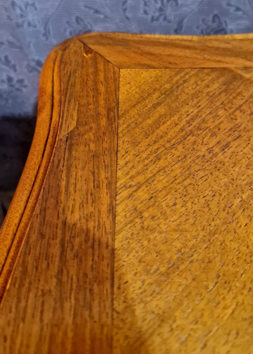 Walnut Veneer Side Table-photo-6