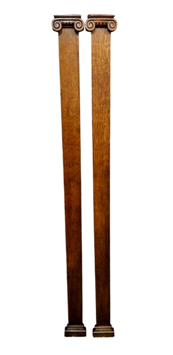 Pair Of Oak Columns