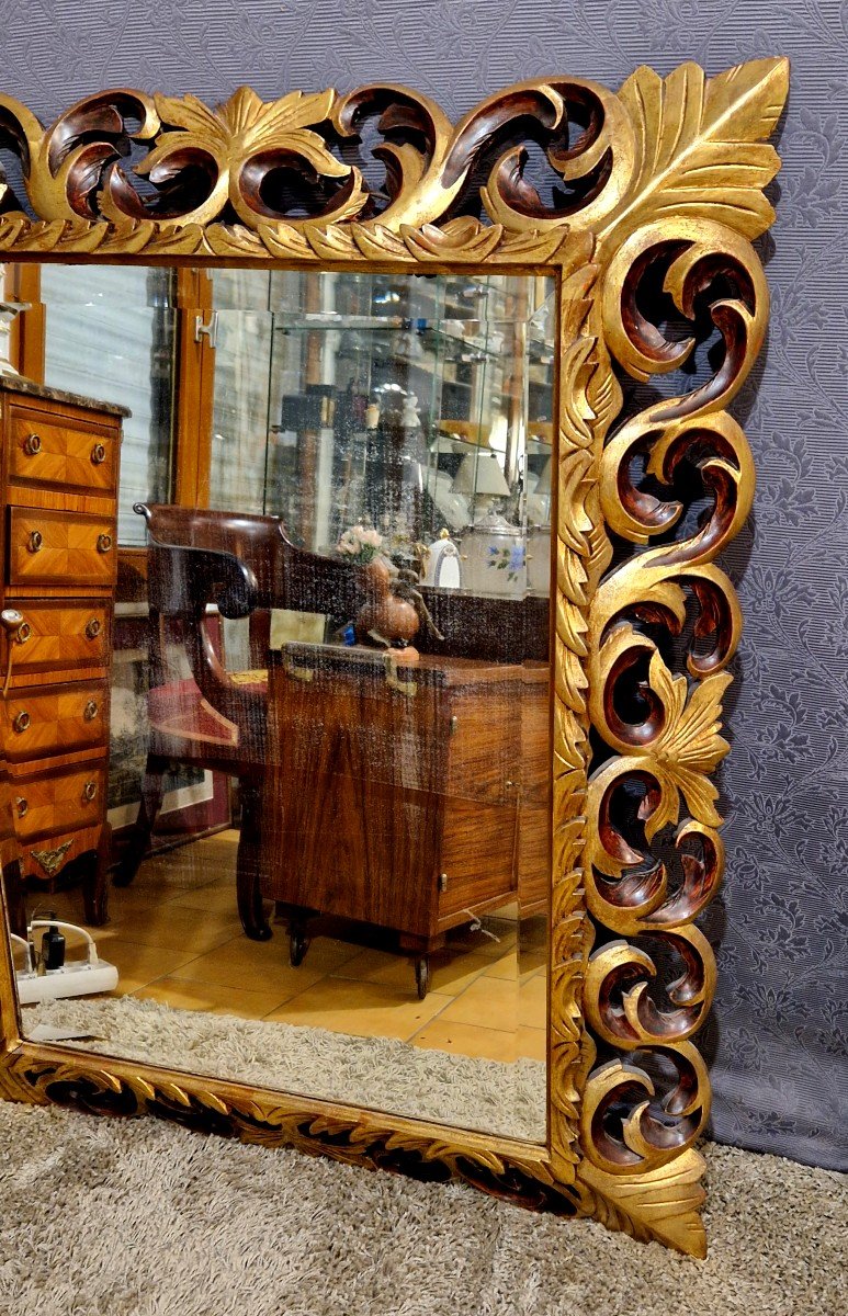 Rocaille Mirror In Gilded Wood-photo-4